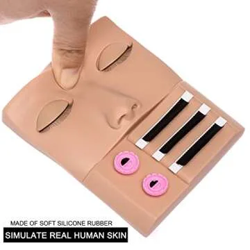 EKYSSO Lash Mannequin Head, Eyelash Mannequin Head with Removable Eyelids, Lash Extension Training Practice Head, Practice Lashes for Lash Extensions, Doll Head for Lash Extensions Practice