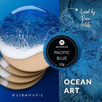 MEYSPRING Pacific Blue Epoxy Pigment for Art & Cosmetics