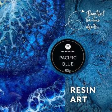 MEYSPRING Pacific Blue Epoxy Pigment for Art & Cosmetics