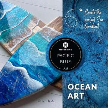 MEYSPRING Pacific Blue Epoxy Pigment for Art & Cosmetics