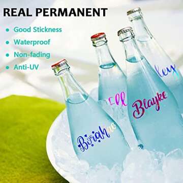 HTVRONT Holographic Vinyl - 12 Sheets 12 "x12 Holographic Permanent Vinyl for Cricut - Easy to Weed & Transfer Iridescent Craft Adhesive Vinyl Sheets