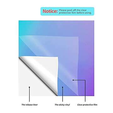 HTVRONT Holographic Vinyl - 12 Sheets 12 "x12 Holographic Permanent Vinyl for Cricut - Easy to Weed & Transfer Iridescent Craft Adhesive Vinyl Sheets