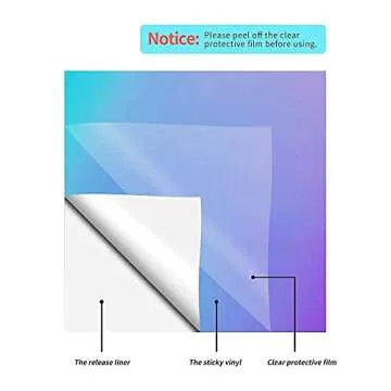 HTVRONT Holographic Vinyl - 12 Sheets 12 "x12 Holographic Permanent Vinyl for Cricut - Easy to Weed & Transfer Iridescent Craft Adhesive Vinyl Sheets