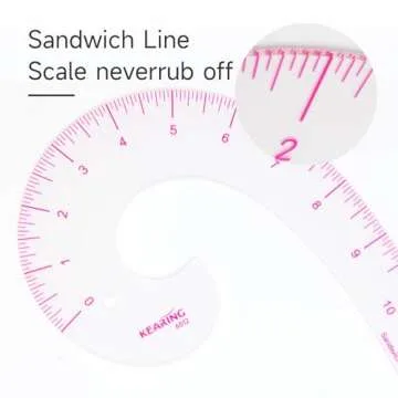 KEARING 12 Inch Plastic Comma Shape Curve Ruler for Sewing