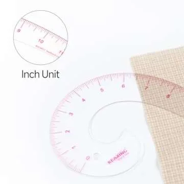 KEARING 12 Inch Plastic Comma Shape Curve Ruler for Sewing
