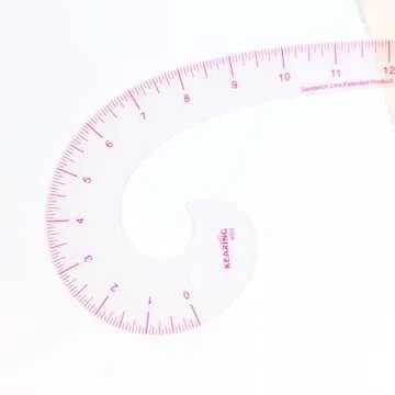 KEARING 12 Inch Plastic Comma Shape Curve Ruler for Sewing