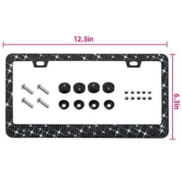 Bling Rhinestone License Plate Frame for Women