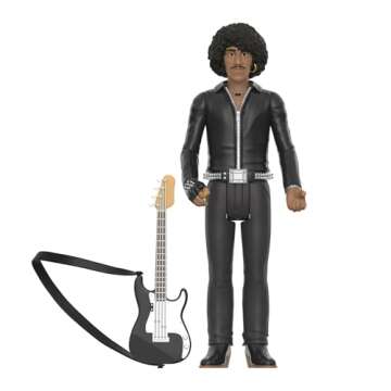 Super7 Thin Lizzy Phil Lynott (Black Leather) - 3.75" Thin Lizzy Action Figure with Accessory Classi...