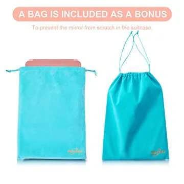 LED Foldable Travel Makeup Mirror - 5x7 inches 3 Colors Light Modes USB Rechargeable Touch Screen, Portable Tabletop Cosmetic for Travel, Cosmetic, Office (Rose Gold)