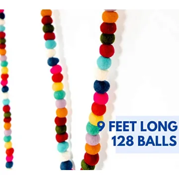 Peachy Party Felt Ball Garland - Colorful Decor for All Occasions