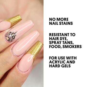 Young Nails Stain Resistant Gel Top Coat - Professional Grade Clear Gel Nail Polish Top Coat, No Wipe UV Gel Top Coat for Acrylic and Hard Gel Nails, Prevents Discoloration, UV & LED Cure - 1/3 oz