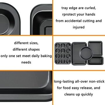 5-Piece Nonstick Baking Pans for Versatile Home Baking