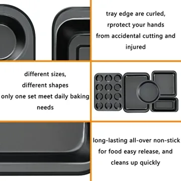 5-Piece Nonstick Baking Pans for Versatile Home Baking