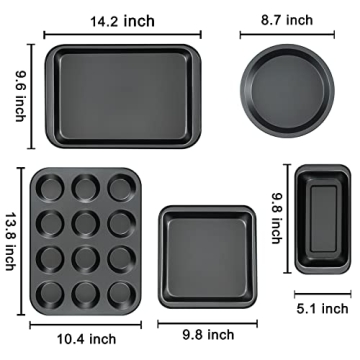 5-Piece Nonstick Baking Pans for Versatile Home Baking