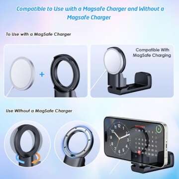 WixGear Universal Airplane in Flight Phone Mount, for MagSafe Phones, Handsfree Phone Holder for Des...