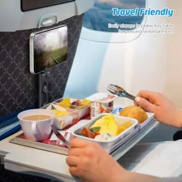 WixGear Universal Airplane in Flight Phone Mount, for MagSafe Phones, Handsfree Phone Holder for Desk with Multi-Directional Dual 360 Degree Rotation Flying Essential (Compatible MagSafe iPhones)