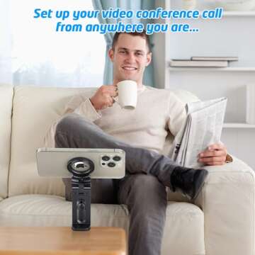 WixGear Universal Airplane in Flight Phone Mount, for MagSafe Phones, Handsfree Phone Holder for Desk with Multi-Directional Dual 360 Degree Rotation Flying Essential (Compatible MagSafe iPhones)