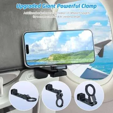 WixGear Universal Airplane in Flight Phone Mount, for MagSafe Phones, Handsfree Phone Holder for Desk with Multi-Directional Dual 360 Degree Rotation Flying Essential (Compatible MagSafe iPhones)