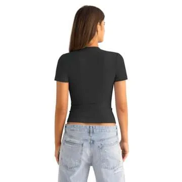 EasyGala Women's Summer Fitted Cotton Crew Neck Shirt