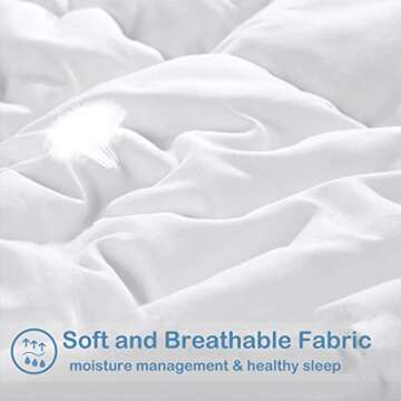 EASELAND Soft California King Down Alternative Comforter All Season Reversible Quilted Duvet Insert with Corner Ties,Warm Fluffy Lightweight for Winter Summer,White,96''x104''