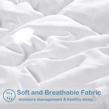 EASELAND Soft California King Down Alternative Comforter All Season Reversible Quilted Duvet Insert with Corner Ties,Warm Fluffy Lightweight for Winter Summer,White,96''x104''