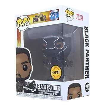 Funko Pop! Marvel: Black Panther - Masked Black Panther Limited Edition Chase Variant Vinyl Figure (Bundled with Pop Box Protector CASE)
