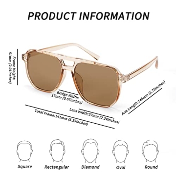 Stylish FEISEDY Retro Aviator Sunglasses for Sun Protection