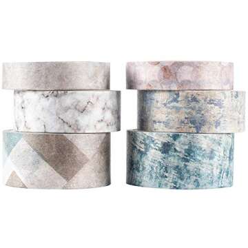 YUBBAEX 6 Rolls Plaid Washi Tape Set Basic Grid Masking Decorative Tapes for Arts, DIY Crafts, Journ...
