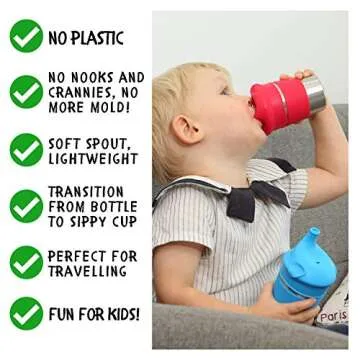 SunZio Stainless Steel Sippy Cups - Safe & Eco-Friendly