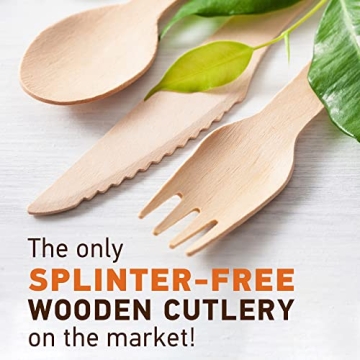 Weemium Wooden Cutlery Set - Biodegradable Disposable Utensils