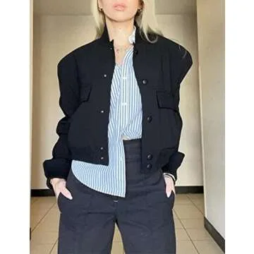 Stylish Lumister Women's Cropped Bomber Jacket - Versatile & Chic