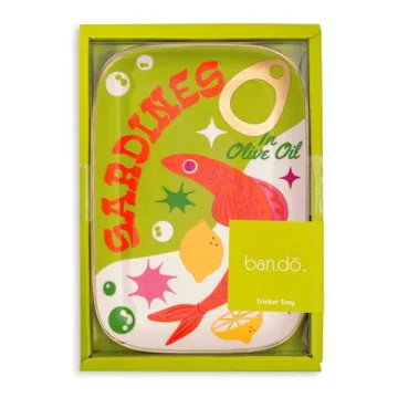 ban.do Novelty Trinket Tray, Ceramic Jewelry Dish, Small Decorative Tray for Keys or Decor, Cute Catchall Tray, Sardines