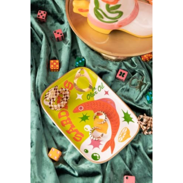 ban.do Novelty Trinket Tray, Ceramic Jewelry Dish, Small Decorative Tray for Keys or Decor, Cute Catchall Tray, Sardines