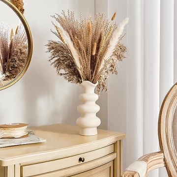 Ngardk White Ceramic Vases for Home Decor 8.3 Inch