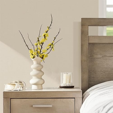 Ngardk White Ceramic Vases for Home Decor 8.3 Inch