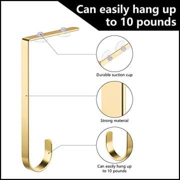 Hotop Christmas Stocking Holders Hooks Fireplace Mantel Decor Hangers Stocking Clips Holders with Suction Cups Adhesive Tape for Christmas Holiday Parties (4 Pieces)