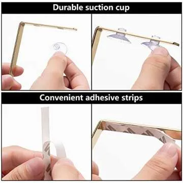 Hotop Christmas Stocking Holders Hooks Fireplace Mantel Decor Hangers Stocking Clips Holders with Suction Cups Adhesive Tape for Christmas Holiday Parties (4 Pieces)