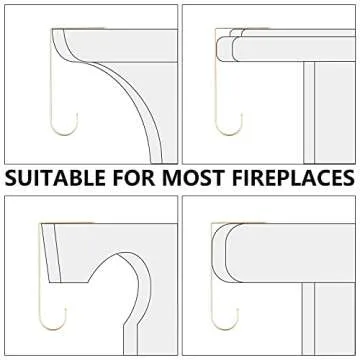 Hotop Christmas Stocking Holders Hooks Fireplace Mantel Decor Hangers Stocking Clips Holders with Suction Cups Adhesive Tape for Christmas Holiday Parties (4 Pieces)