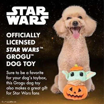 STAR WARS Dog Toy Grogu Halloween Dog Toy Pumpkin Head | Small Dog Toy, Soft Plush Dog Toy, Squeaky Dog Chew Toy Mandalorian The Child Dog Toy Plush, 6 Inch,Grogu Pumpkin Head