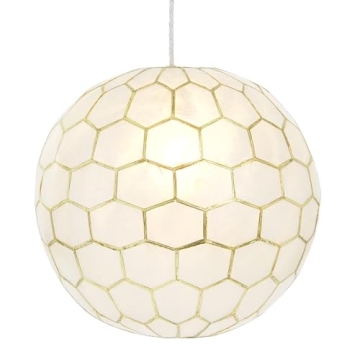 Creative Co-Op Gold Honeycomb Globe Pendant Light 14 Inch