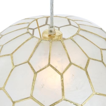 Creative Co-Op Gold Honeycomb Globe Pendant Light 14 Inch