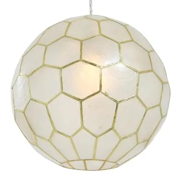 Creative Co-Op Gold Honeycomb Globe Pendant Light 14 Inch