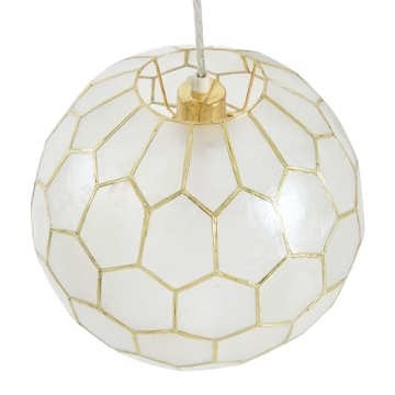 Creative Co-Op Gold Honeycomb Globe Pendant Light 14 Inch