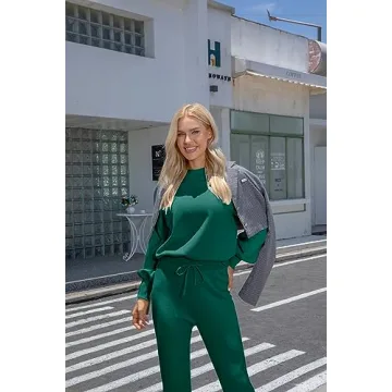 ETCYY NEW Women's Sweater Sets 2 Piece Outfits Lounge Sets with Knit Sweater Tops and Sweatpants