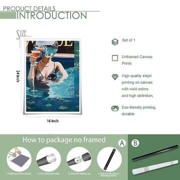 Osdfem Disco Ball Print Poster - Funky Wall Art for Preppy Girls