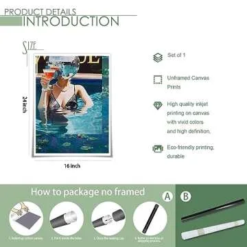 Osdfem Disco Ball Print Poster - Funky Wall Art for Preppy Girls