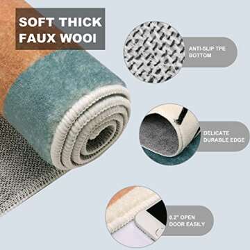 Wonnitar Boho Art 5x7 Area Rug, Machine Washable Rugs for Living Room, Minimalist Abstract Bedroom T...