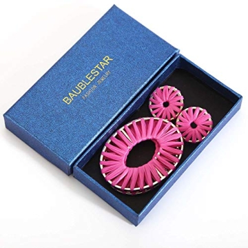 BaubleStar Kiera Raffia Earrings in Hot Pink