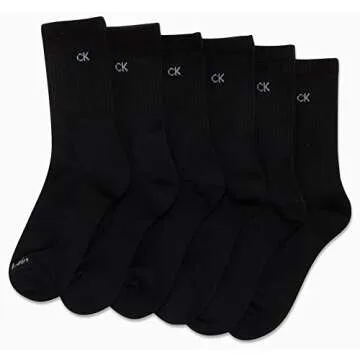 Calvin Klein Women's Athletic Crew Socks - 6 Pack, Size 4-10