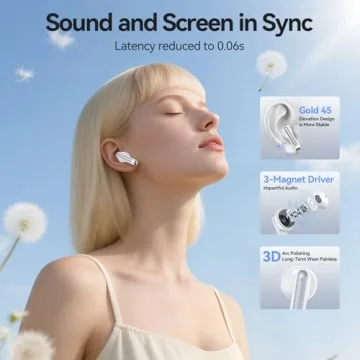 BHNYBWUL Wireless Earbuds with ENC Noise Cancellation and 50H Playback